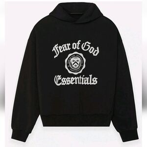 Fear of God Essentials Heavy Fleece Vintage Shrunken Hoodie-Large.